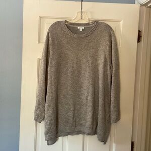 J. Jill Gray Metallic Pullover Sweater Crewneck Long Sleeve Plus Size 2X